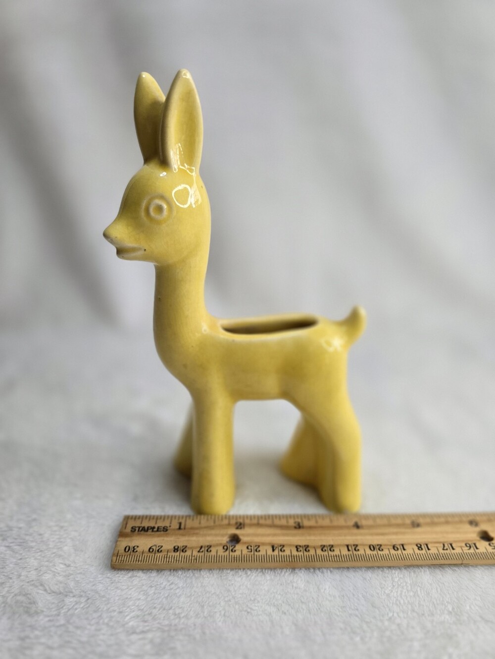 Vintage Yellow Shawnee Pottery Deer Succulent Planter Whimsy - Picture 7 of 7